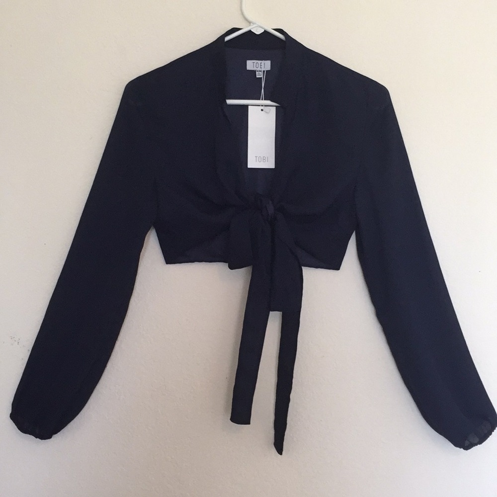 Navy blue crop top
